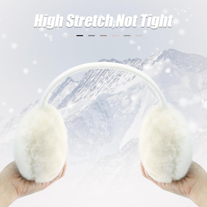 YATANAM Ear Muffs for Women Faux Fur Winter Girls Earmuffs Fluffy Adjustable Ear Warmers Cute Ear Covers - Image 3